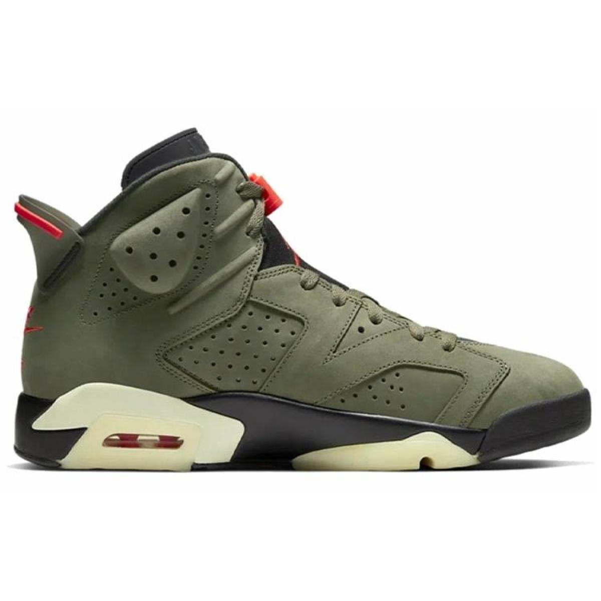 Кроссовки Travis Scott x Jordan 6 Retro Mid Olive