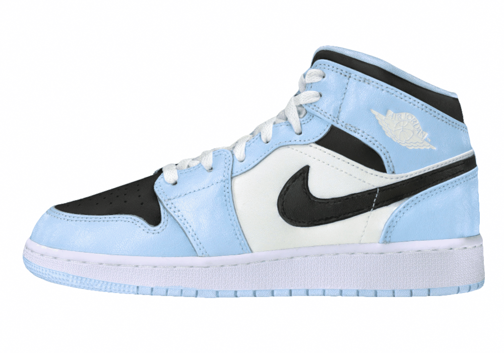 Подростковые кроссовки Jordan 1 Mid Ice Blue GS