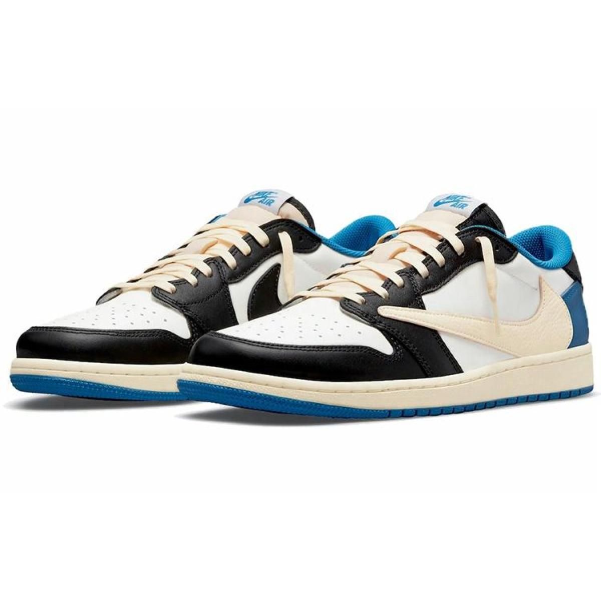 Кроссовки Travis Scott x Jordan 1 Retro Low OG SP Fragment Blue/Beige/Balck