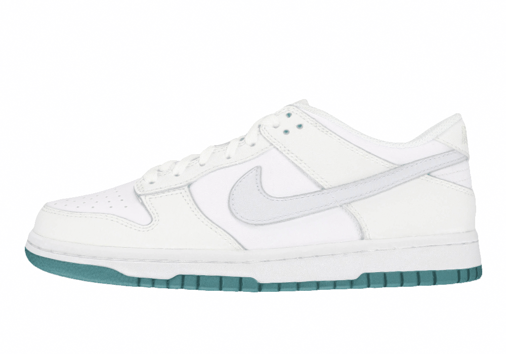 Подростковые кроссовки Nike Dunk Low White/Grey Teal GS
