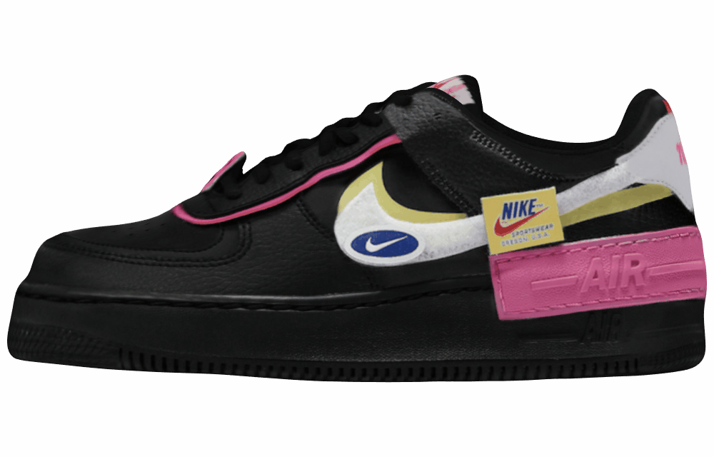 Женские кроссовки Nike Air Force 1 Low Shadow Removable Patches Black/Pink