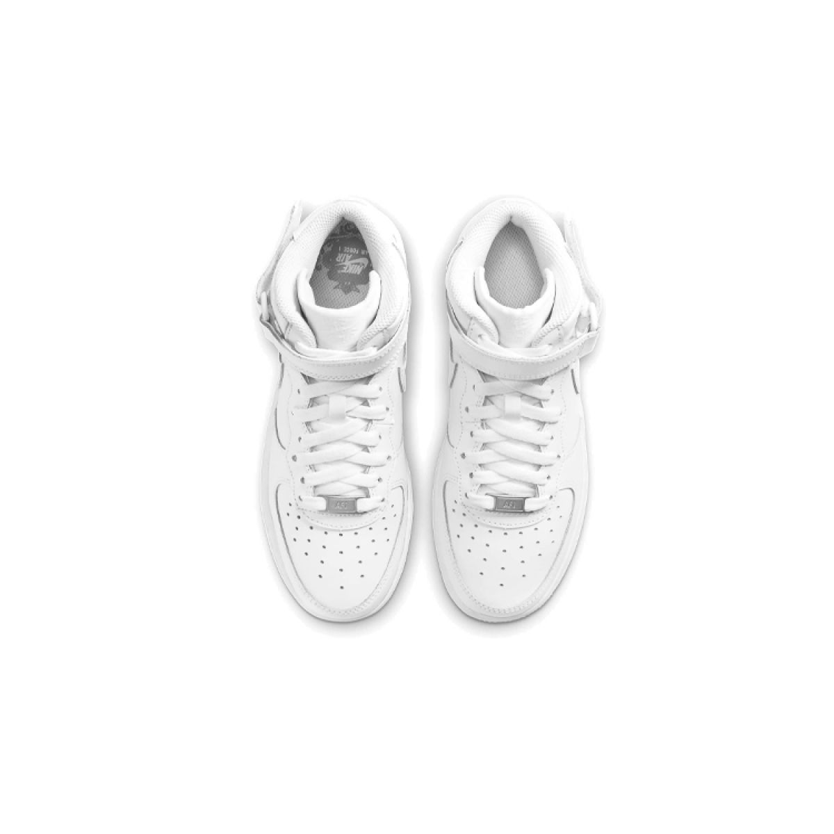 Подростковые кроссовки Nike Air Force 1 Mid LE Triple White GS