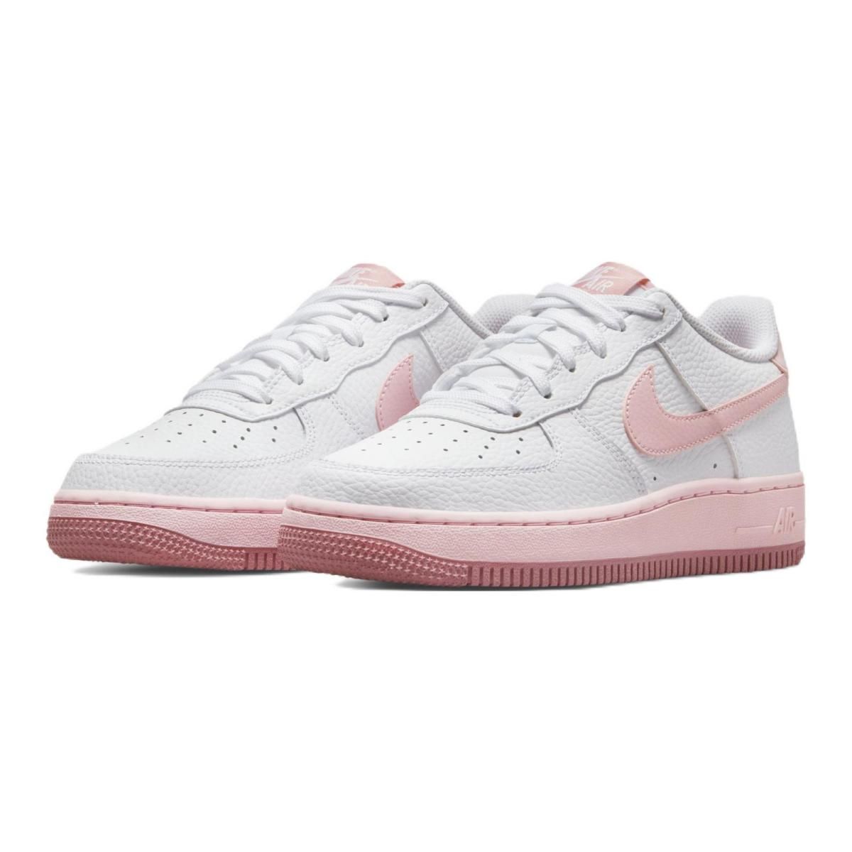 Подростковые кроссовки Nike Air Force 1 White/Pink Foam GS