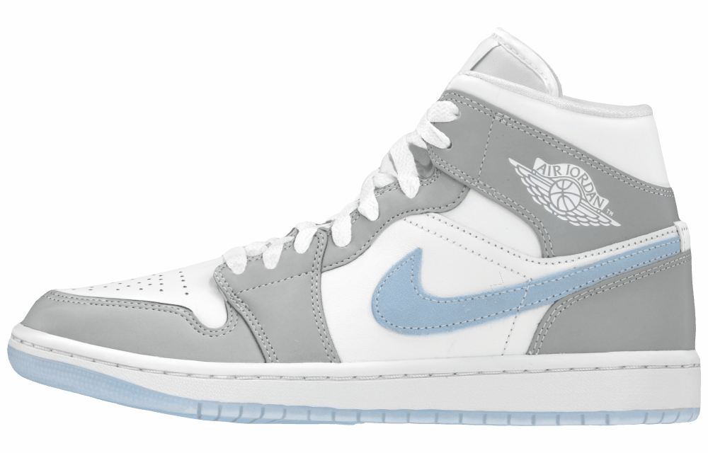 Женские кроссовки Air Jordan 1 Mid Wolf Grey Aluminum
