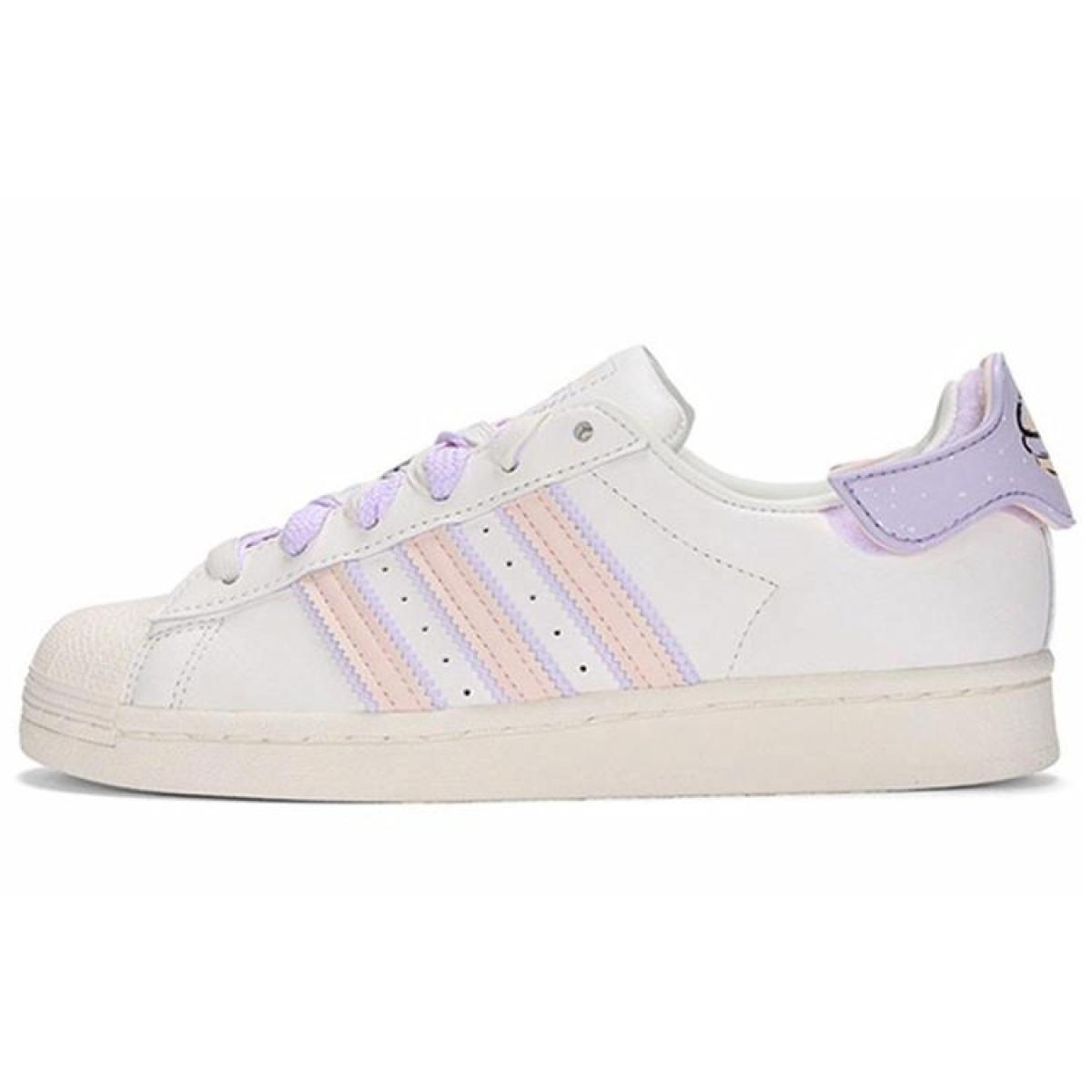 Женские кроссовки Adidas Originals Superstar White/Purple/Pink