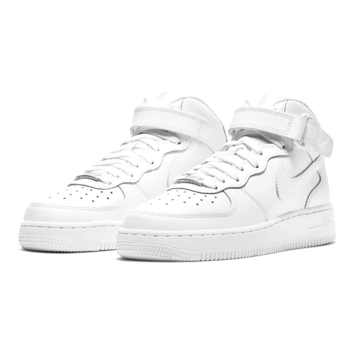 Подростковые кроссовки Nike Air Force 1 Mid LE Triple White GS