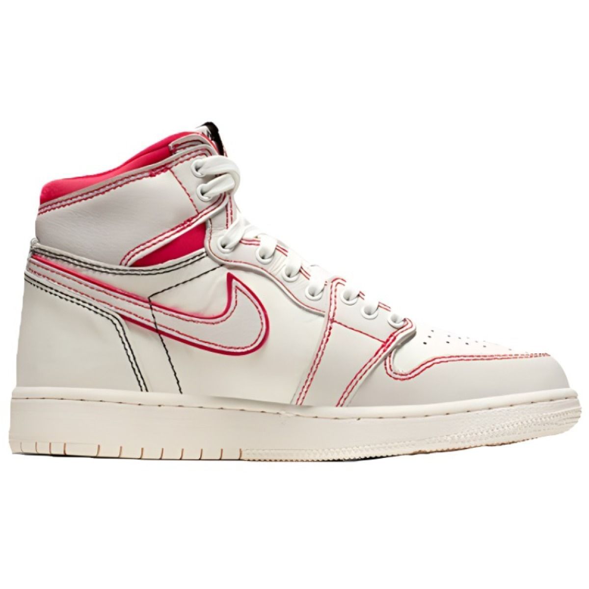 Подростковые кроссовки Jordan 1 Retro High White/Pink GS