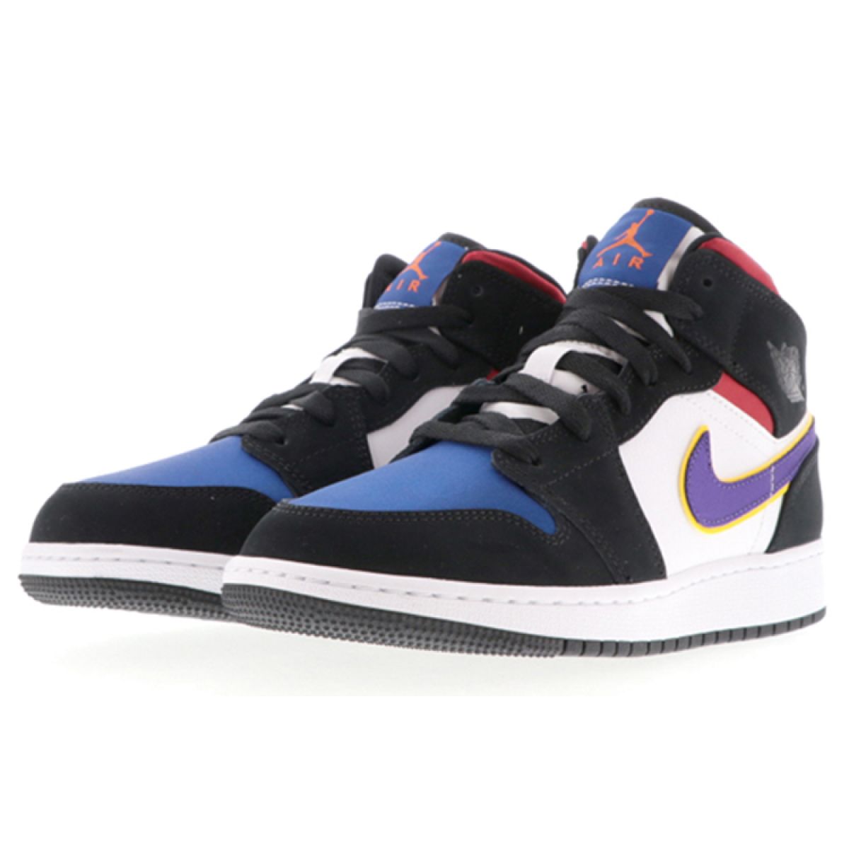 Подростковые кроссовки Air Jordan 1 Mid "Lakers Top 3" Black/Violet GS