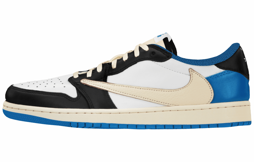 Кроссовки Travis Scott x Jordan 1 Retro Low OG SP Fragment Blue/Beige/Balck