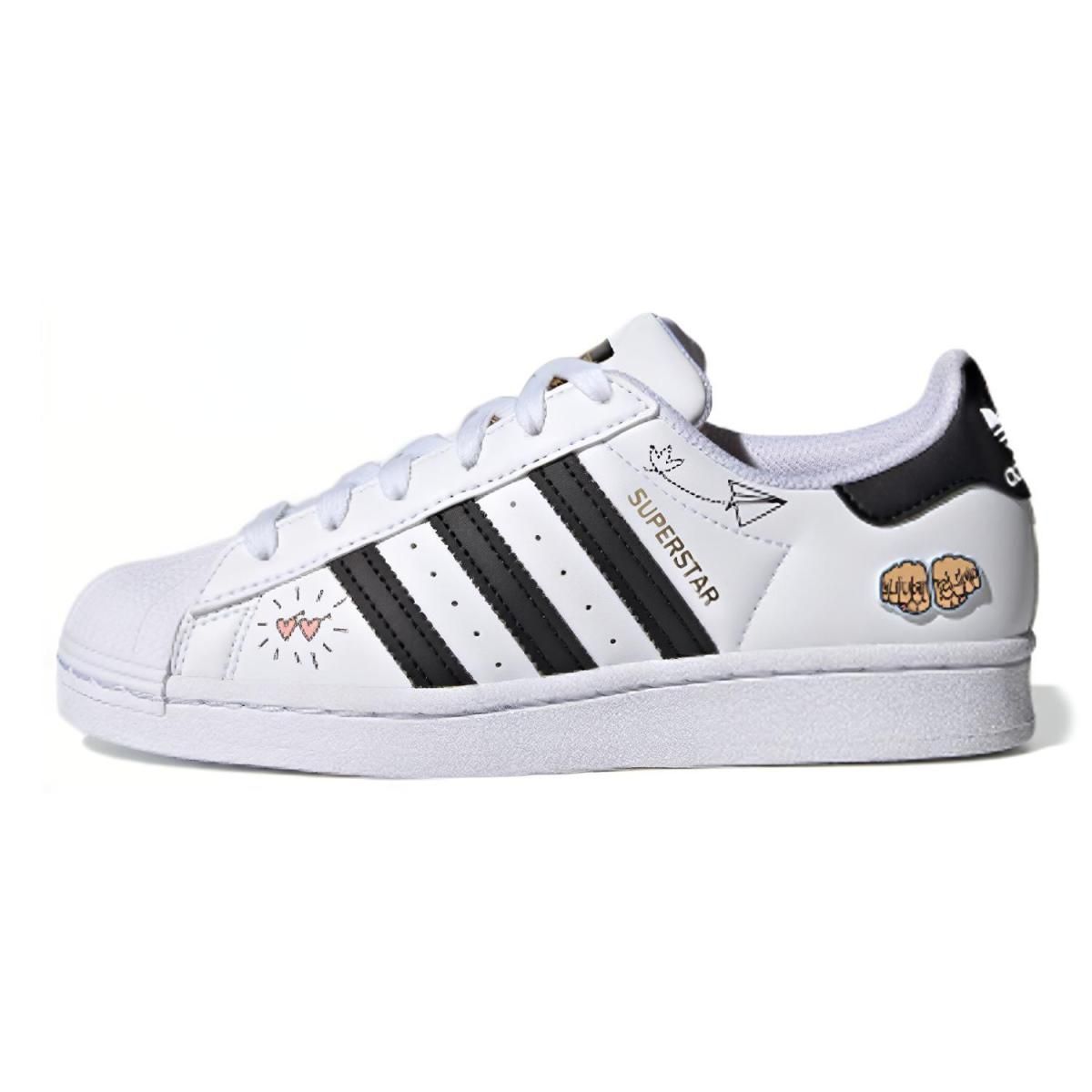 Подростковые кроссовки Adidas Originals Superstar J White/Black/Blue