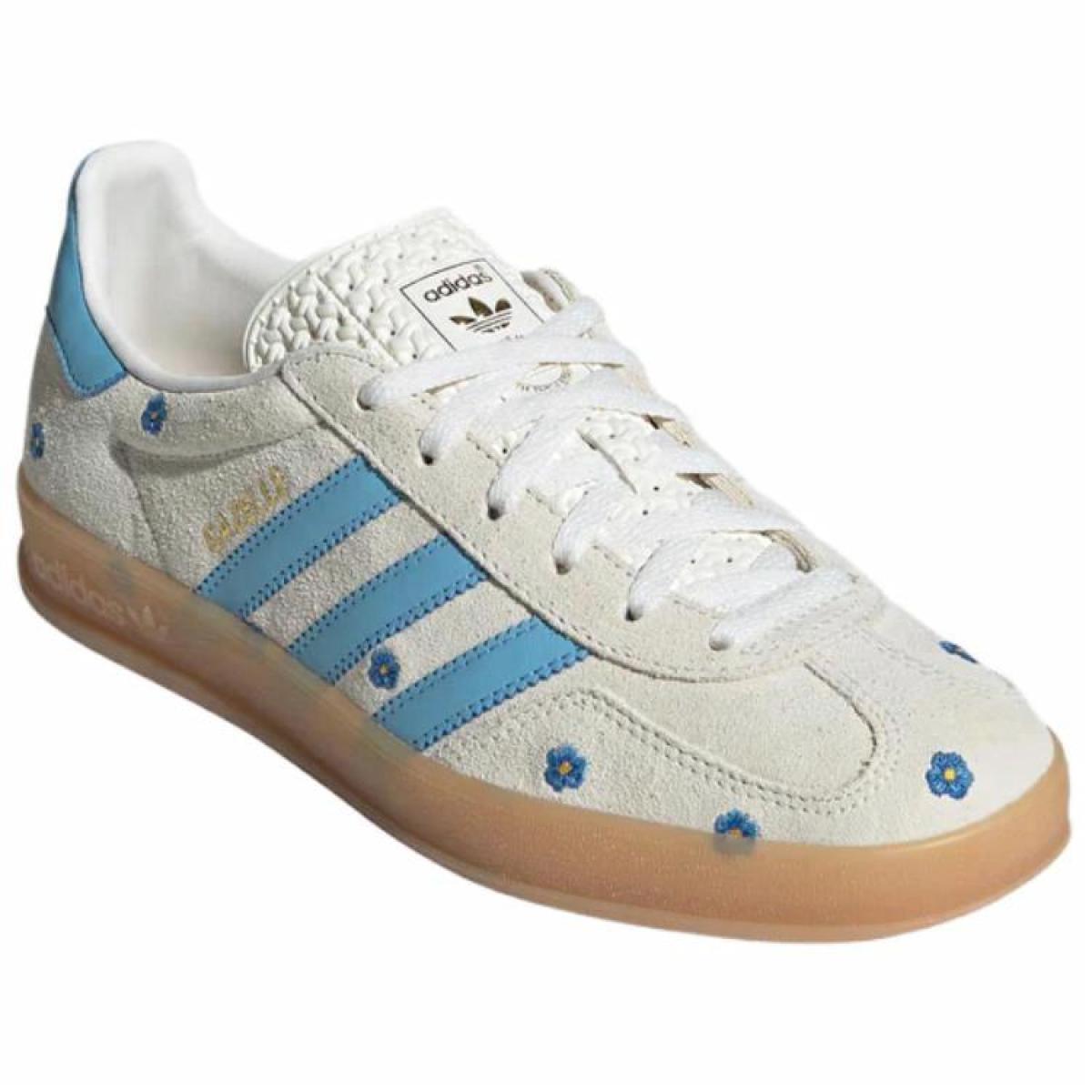 Женские кроссовки Adidas Originals GAZELLE Floral Beige Light Blue Grey