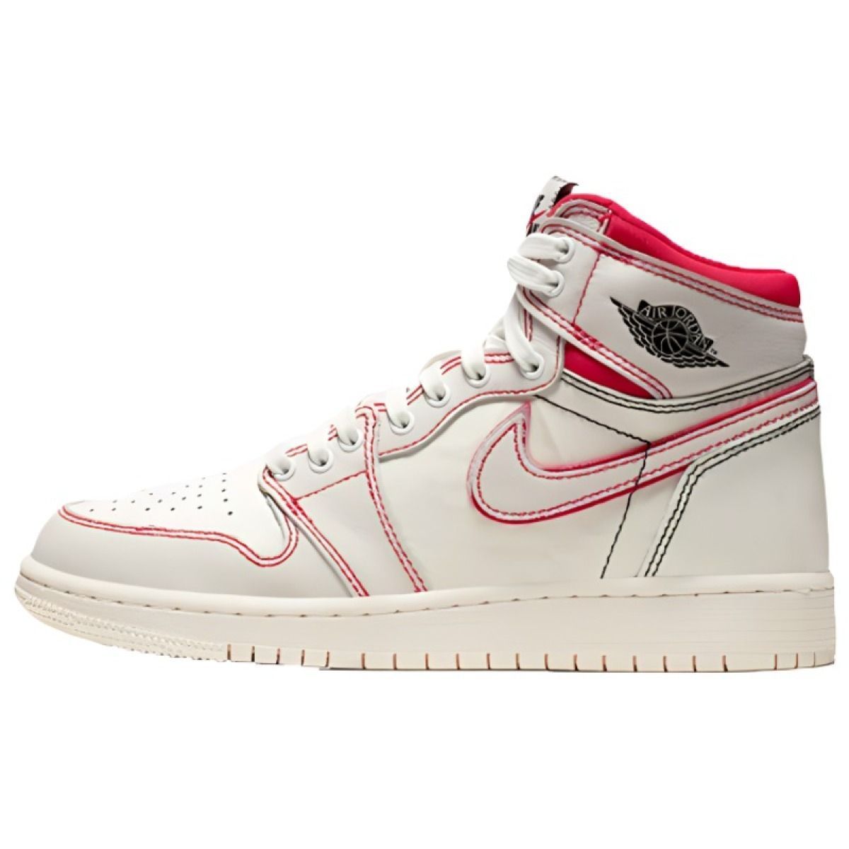 Подростковые кроссовки Jordan 1 Retro High White/Pink GS