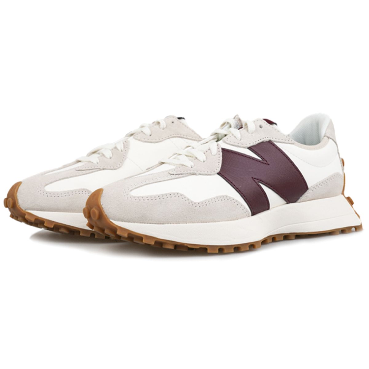 Женские кроссовки New Balance 327 Burgundy/Beige/White
