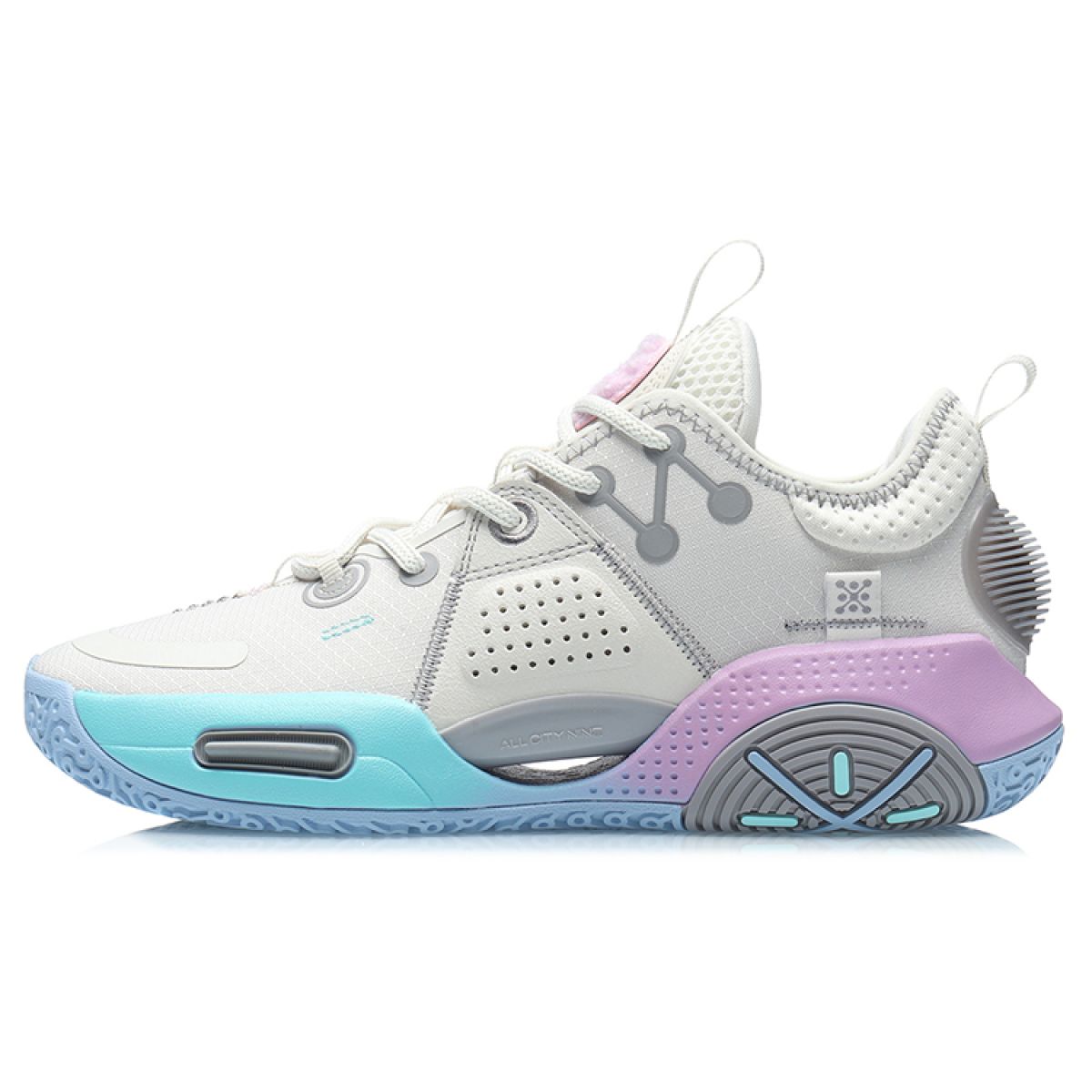 Подростковые кроссовки LiNing All City 9 Grey/Blue/Pink GS