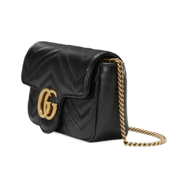 Женская сумка кросс боди GUCCI GG Marmont Matelasse Super Mini Bag Black