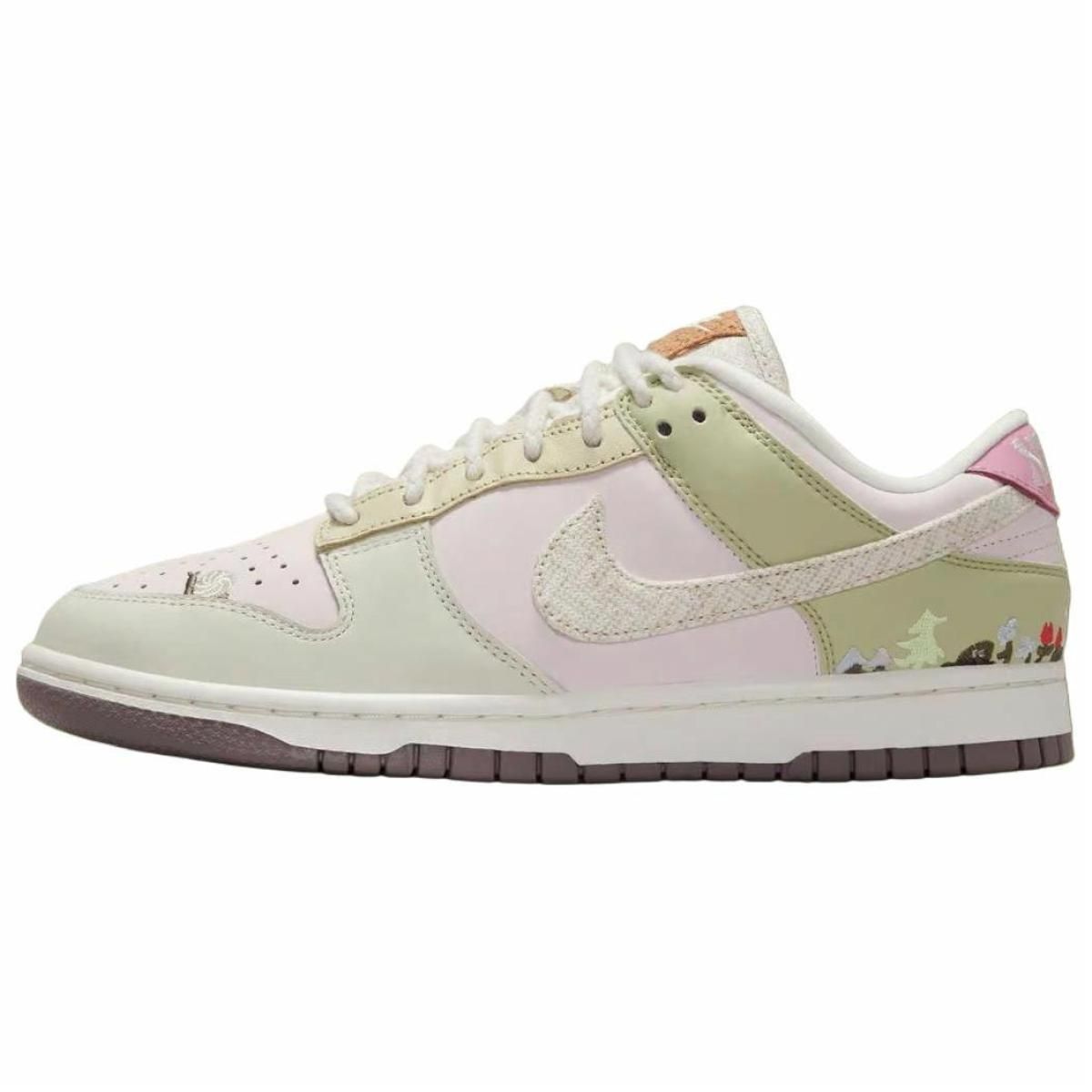 Женские кроссовки Nike Dunk Low Green/Pink