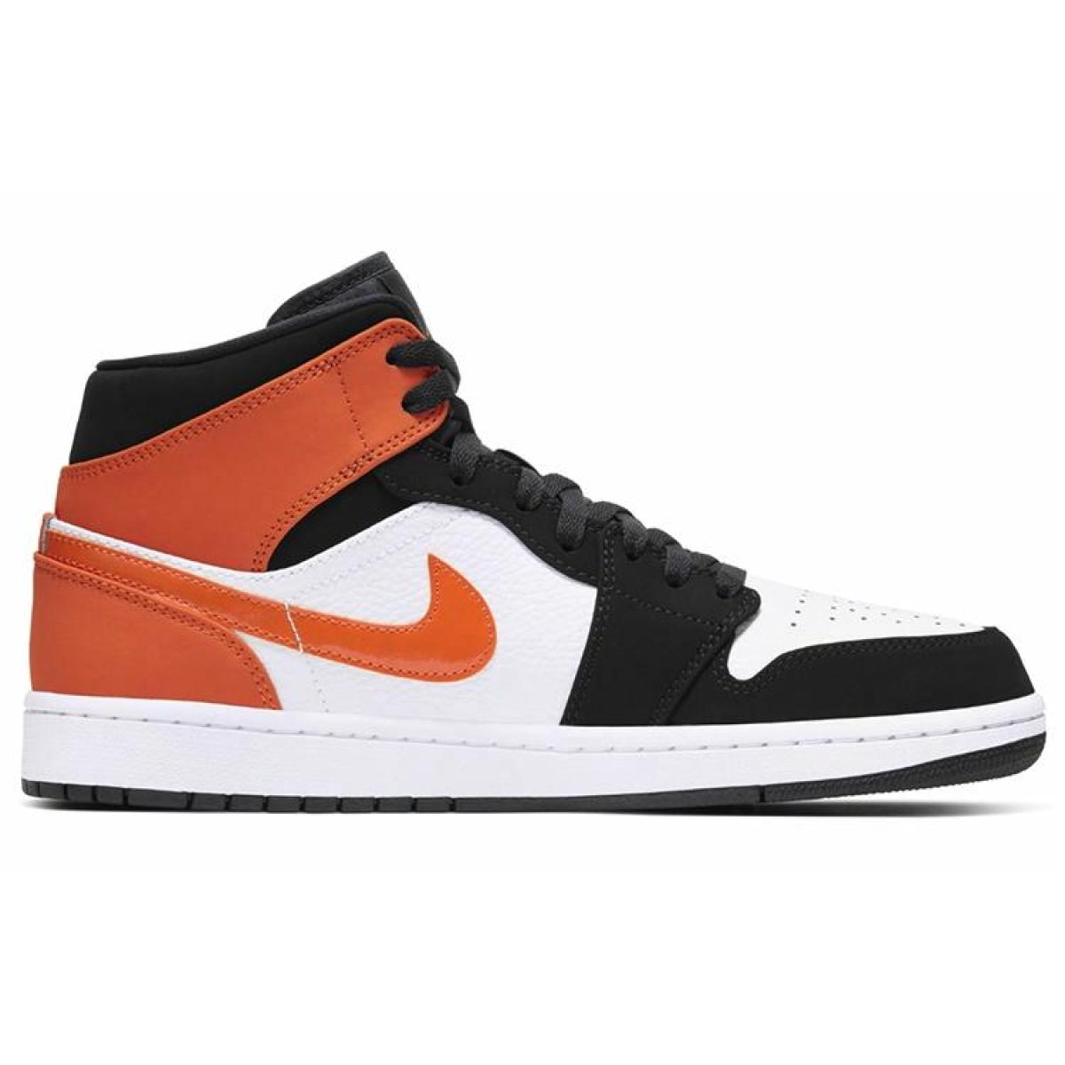 Кроссовки Air Jordan 1 Mid White/Black/Orange
