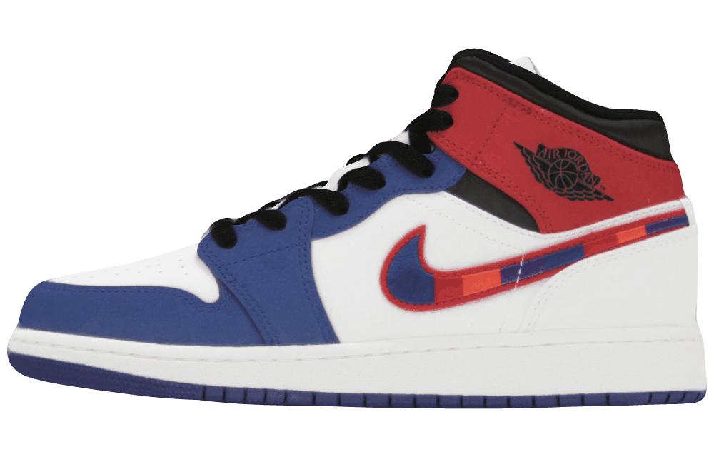 Подростковые кроссовки Jordan 1 Mid Rush Blue University Red GS