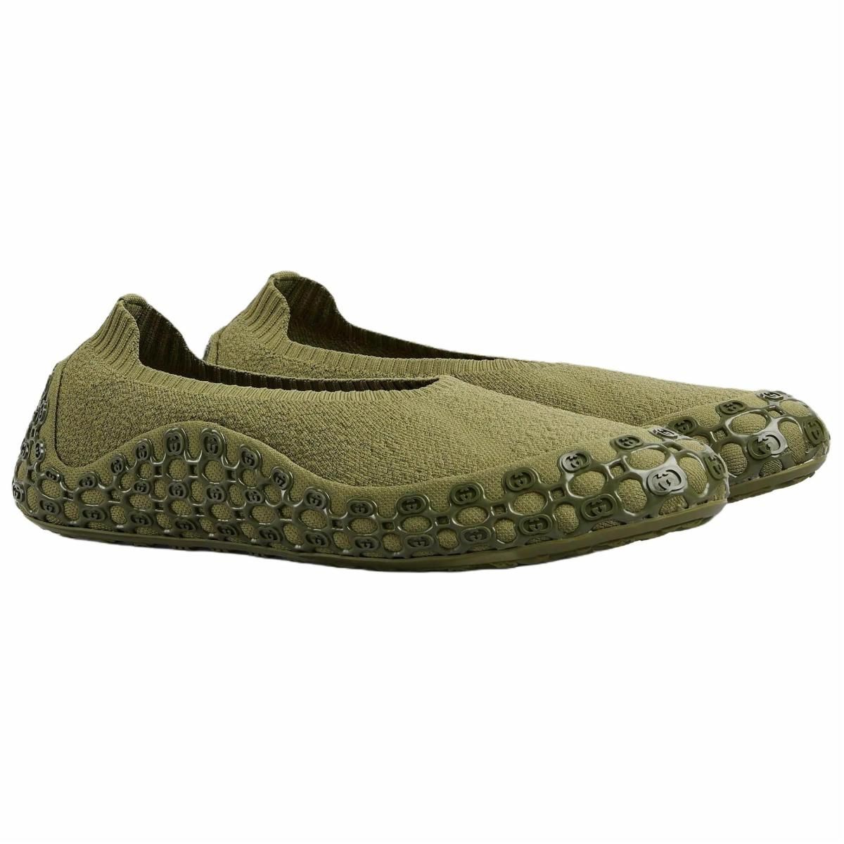 Мужские слипоны GUCCI Double G Green