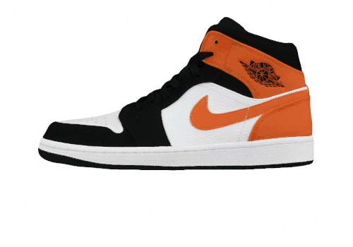 Кроссовки Air Jordan 1 Mid White/Black/Orange