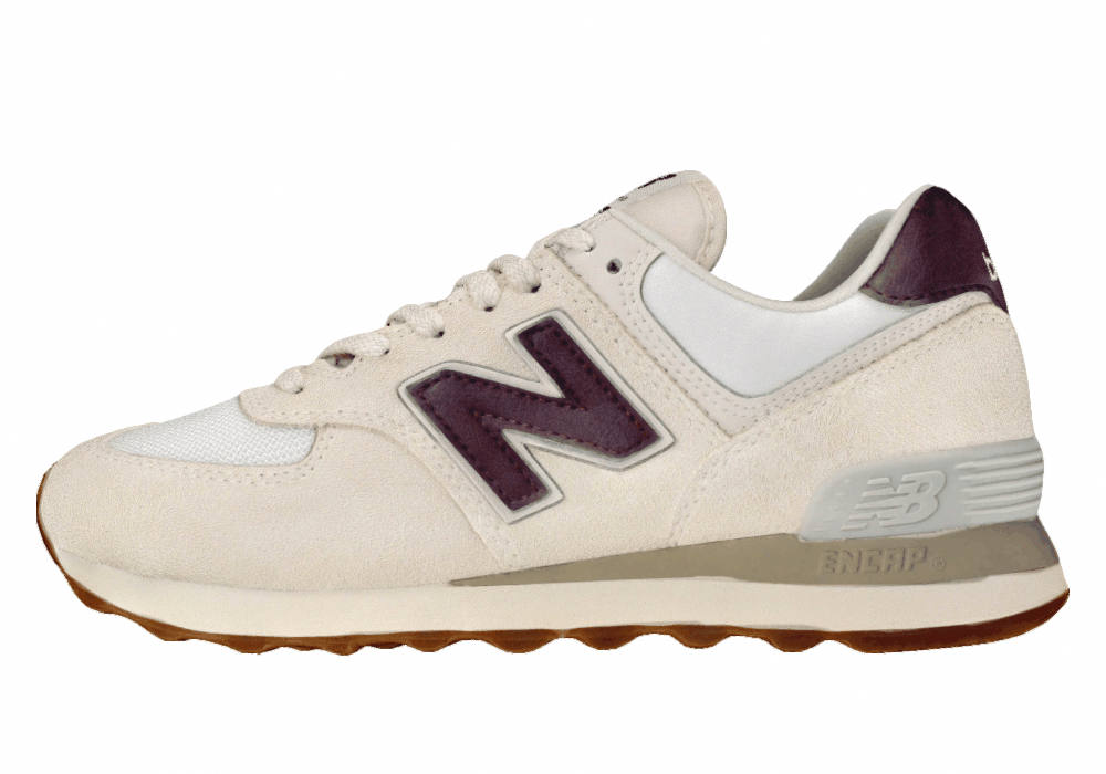 Женские кроссовки New Balance 574 Burgundy/Beige