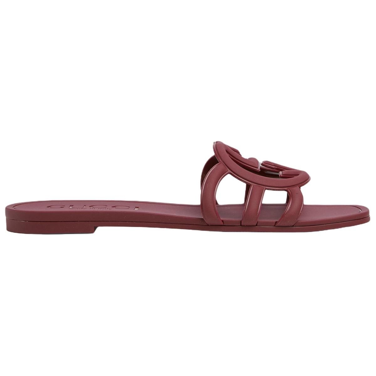 Женские шлёпанцы GUCCI Interlocking Red