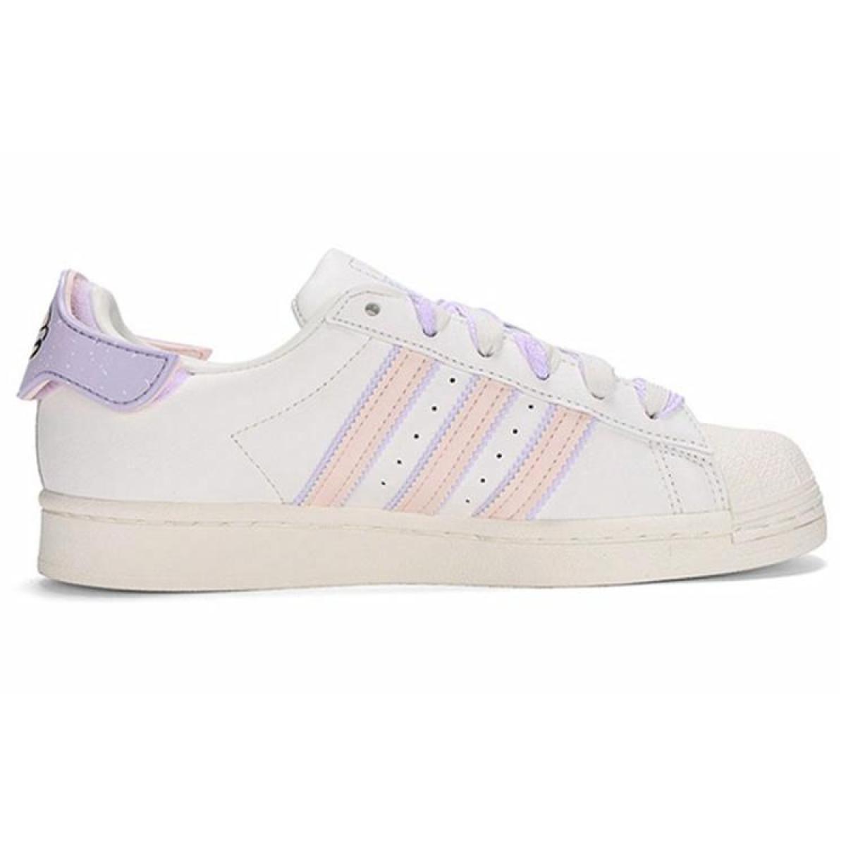 Женские кроссовки Adidas Originals Superstar White/Purple/Pink
