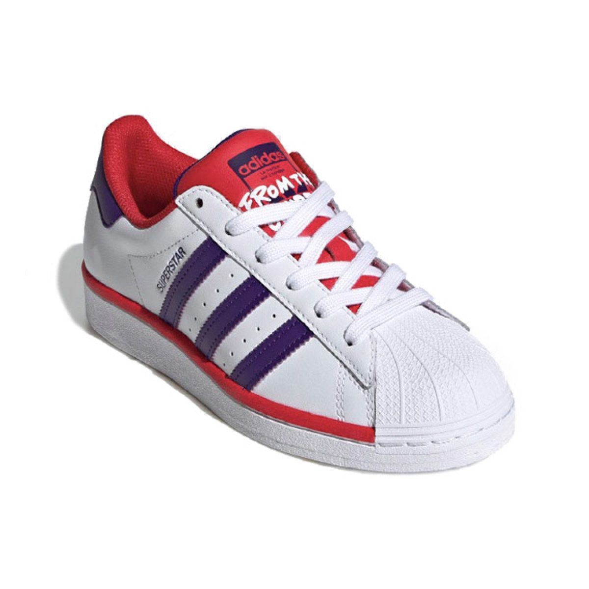 Подростковые кеды Adidas Originals Superstar GS White/Red/Purple GS