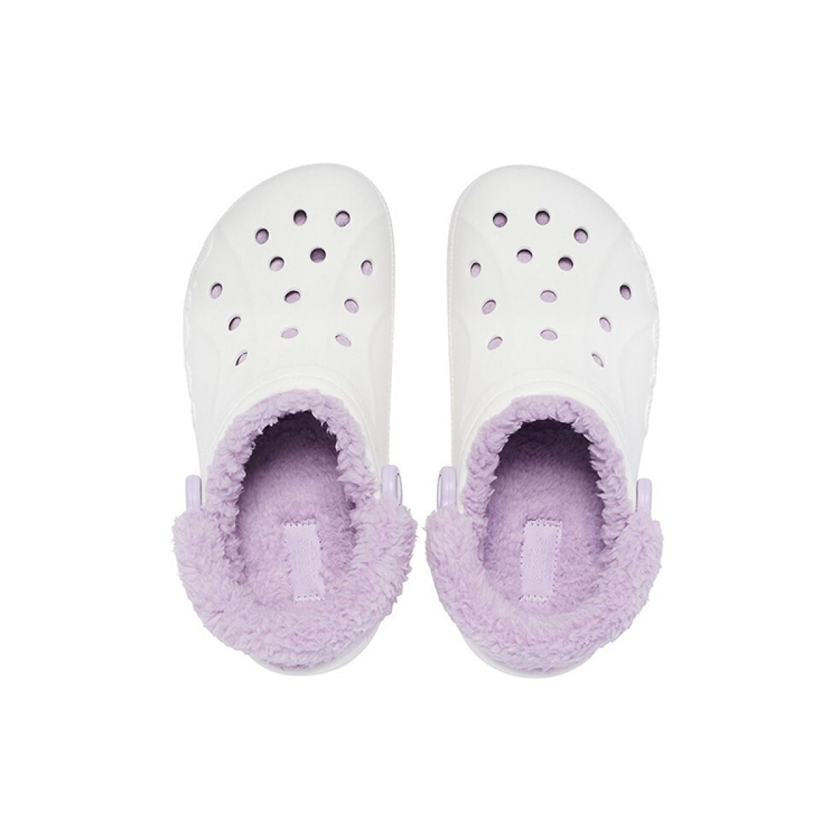 Сабо Crocs Classic Baya Lined Fuzz Strap Clog "White Lila"
