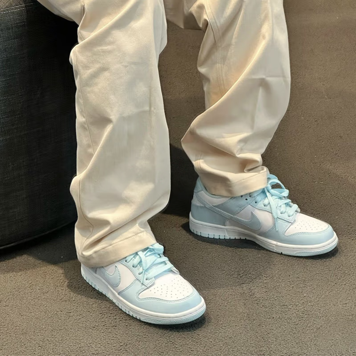 Подростковые кроссовки Nike Dunk Low Blue/White GS