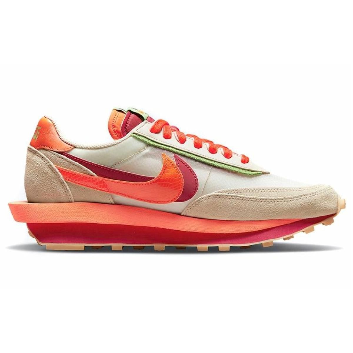 Кроссовки CLOT x Sacai x Nike LDWaffle "Kiss Of Death Net Orange Blaze"