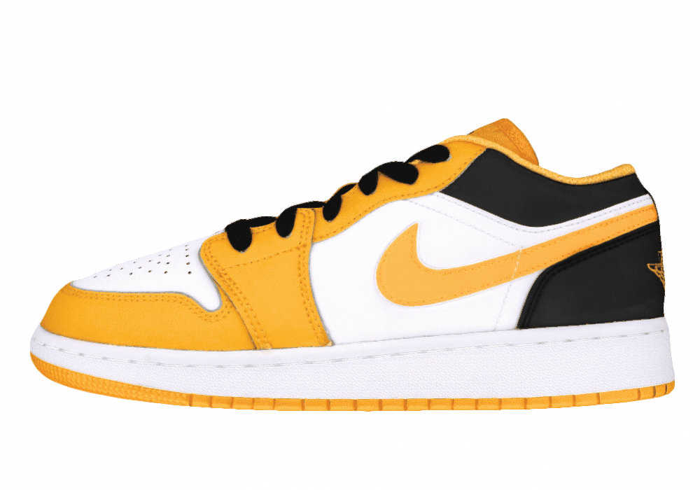Подростковые кроссовки Air Jordan 1 Low "Taxi" White/Black/Yellow GS