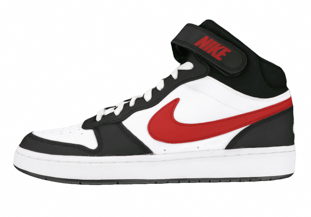 Подростковые кроссовки Nike Court Borough 2 Mid White Black/University Red GS