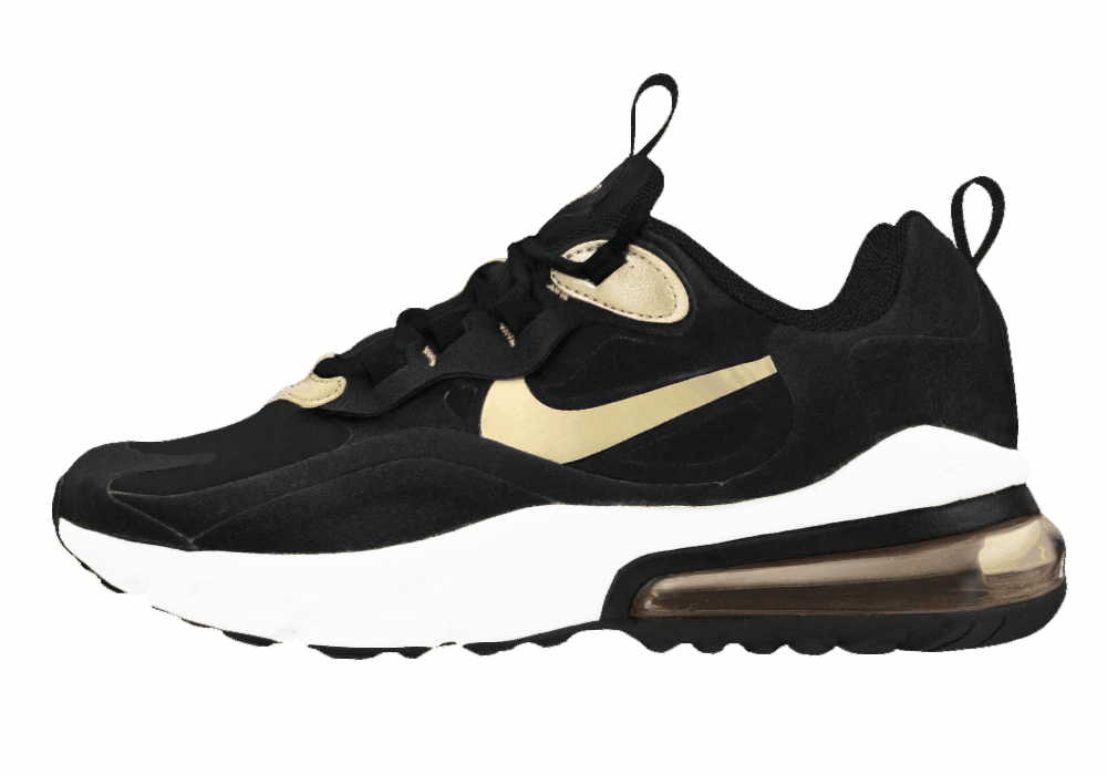 Женские кроссовки Nike Air Max 270 React Black/White/Gold