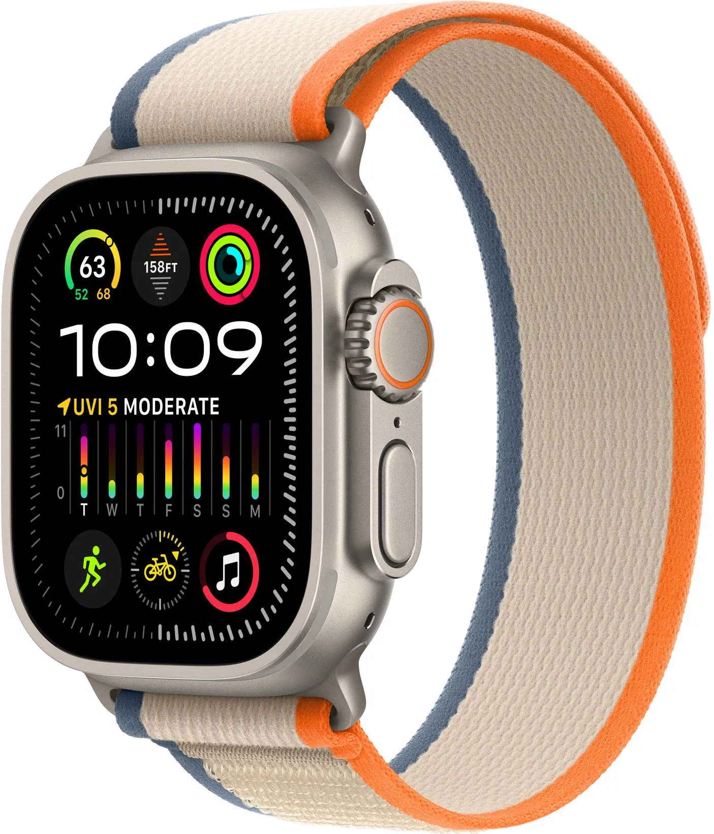 Умные смарт-часы Apple Watch Ultra 2, 49мм, GPS+Cellular, Titanium Case, Orange Beige Trail Loop