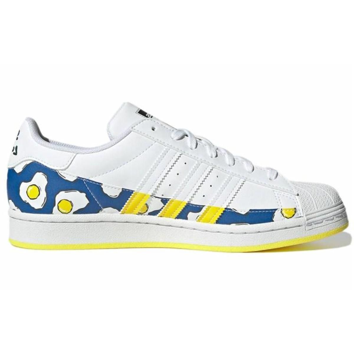 Кеды Adidas Originals Superstar White/Blue/Yellow