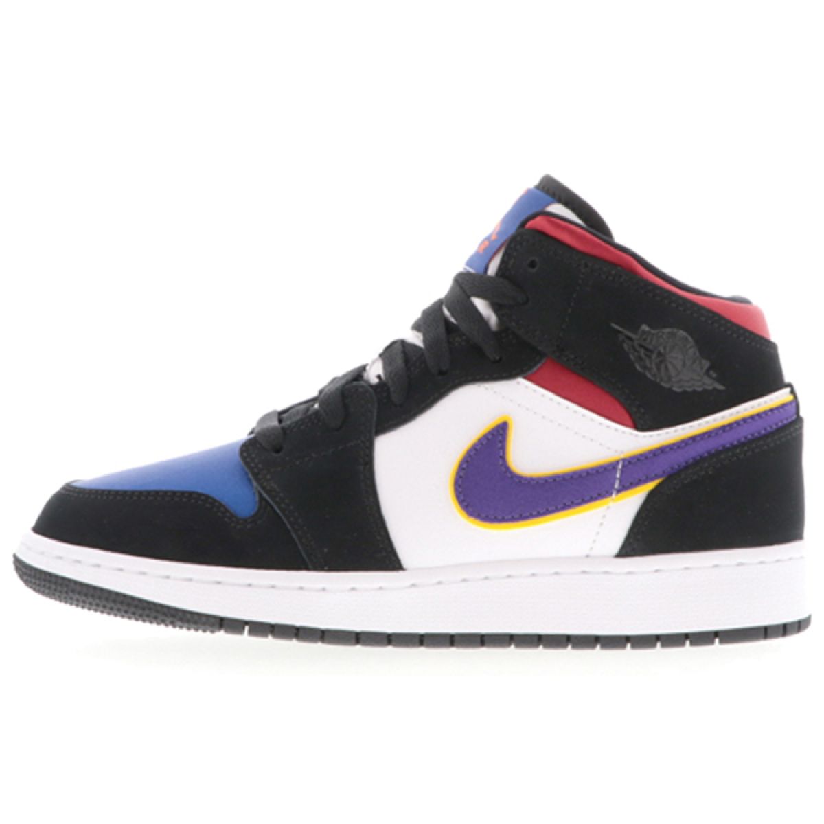 Подростковые кроссовки Air Jordan 1 Mid "Lakers Top 3" Black/Violet GS