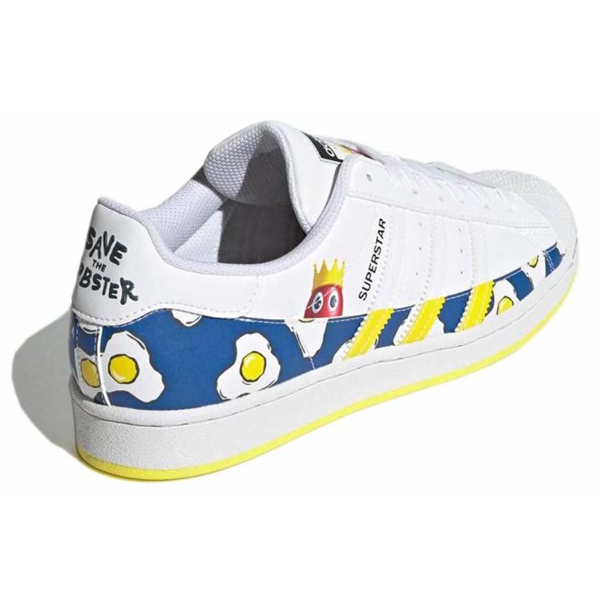 Кеды Adidas Originals Superstar White/Blue/Yellow