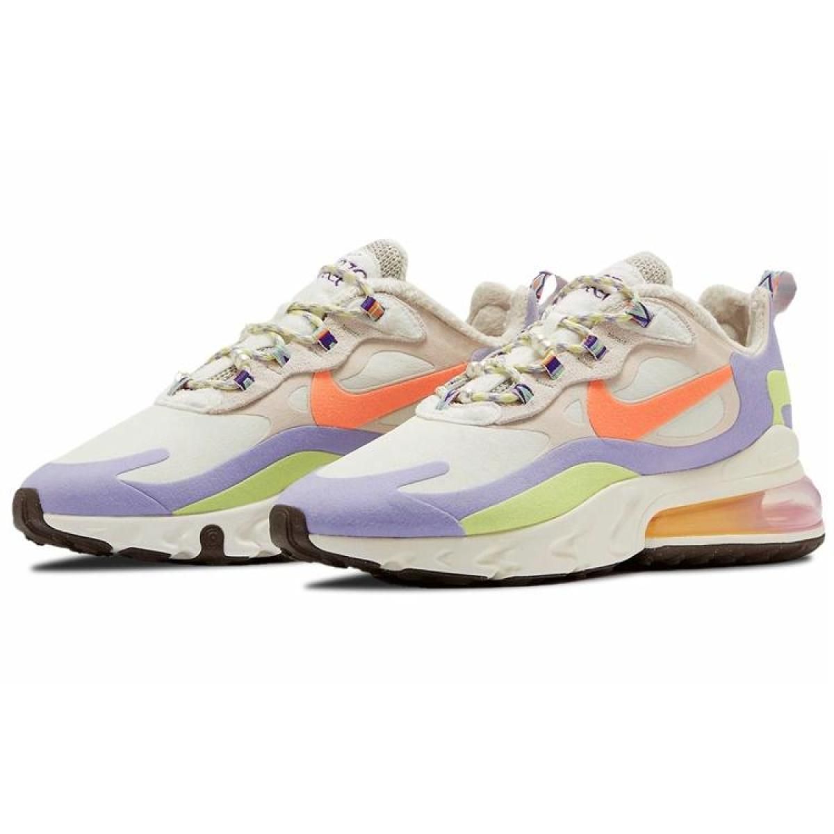 Женские кроссовки Nike Air Max 270 React Beige/Purple/Orange