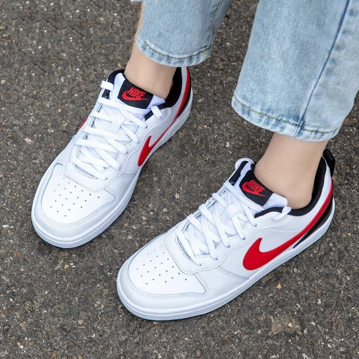 Подростковые кроссовки Nike Court Borough 2 Low White/University Red GS