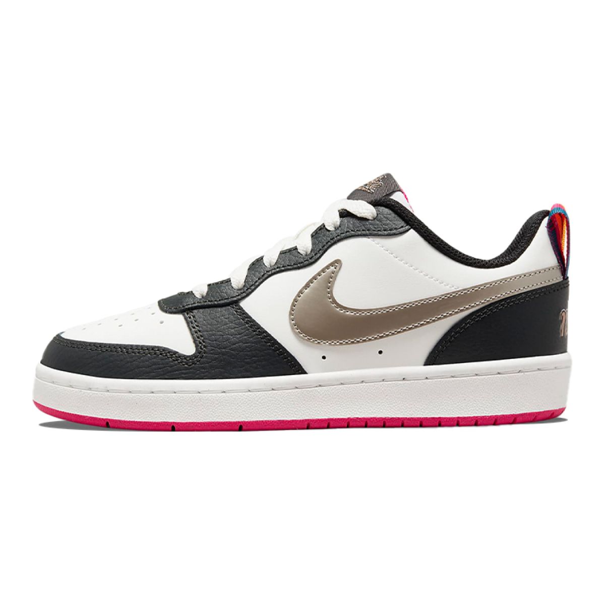 Подростковые кроссовки Nike Court Borough 2 Low Off Noir Pink Prime GS