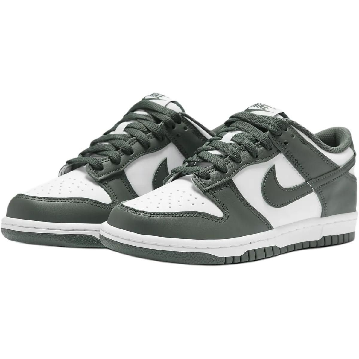 Подростковые кроссовки Nike Dunk Low Green/White GS