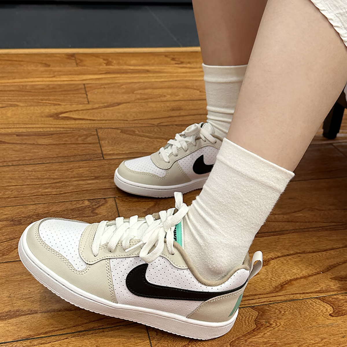 Подростковые кроссовки Nike Court Borough  2 Low Mocha Mint GS