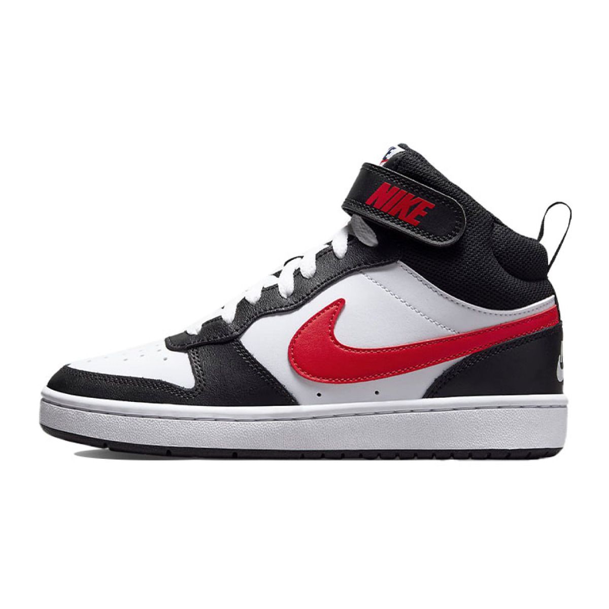 Подростковые кроссовки Nike Court Borough 2 Mid White Black/University Red GS