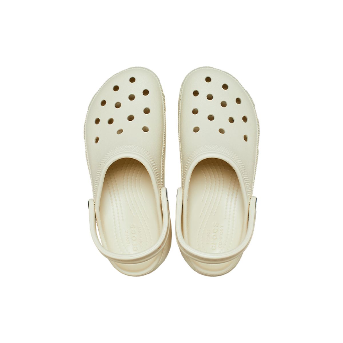 Женские сабо Crocs Classic Platform Clog 4.1 сm Bone