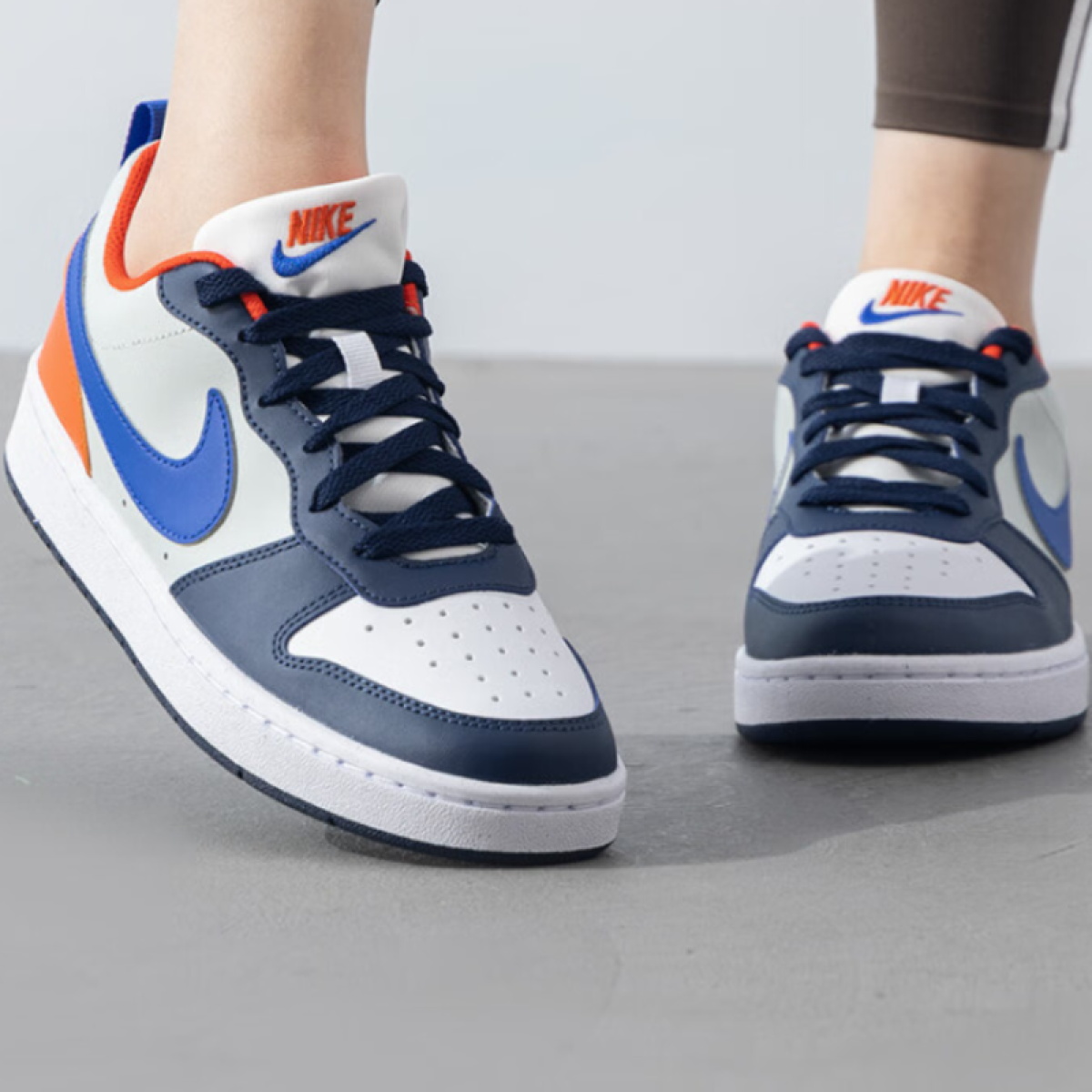 Подростковые кроссовки Nike Court Borough Low White/Blue GS