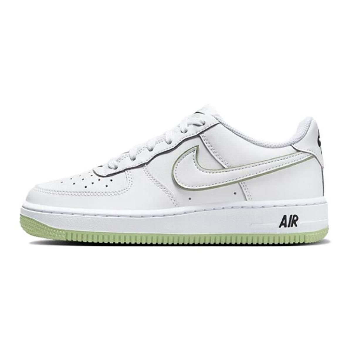 Подростковые кроссовки Nike Air Force 1 White/Light Green GS