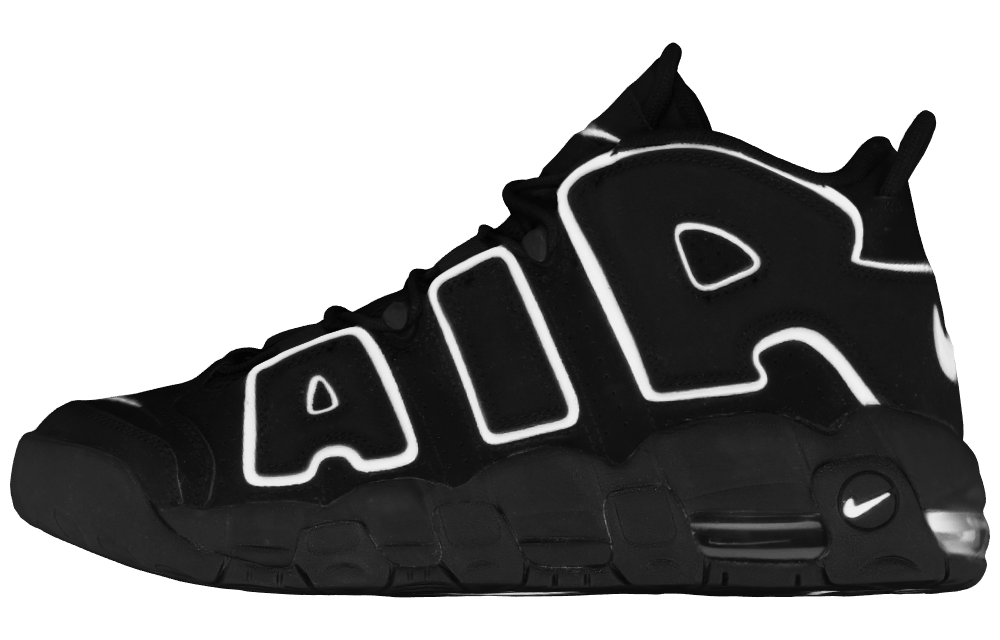 Подростковые кроссовки Nike Air More Uptempo Black/White GS