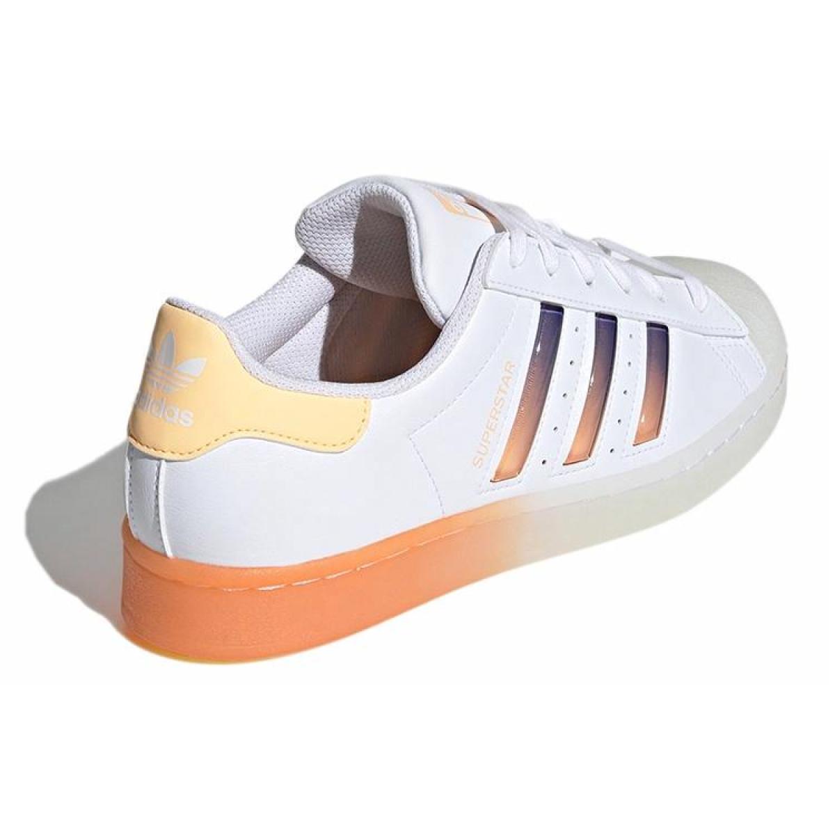 Женские Кеды Adidas Originals Superstar White/Orange