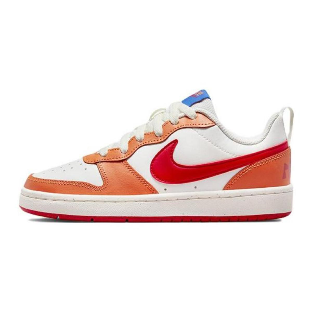 Подростковые Nike Court Borough Low 2 White/Orange/Blue/Red GS